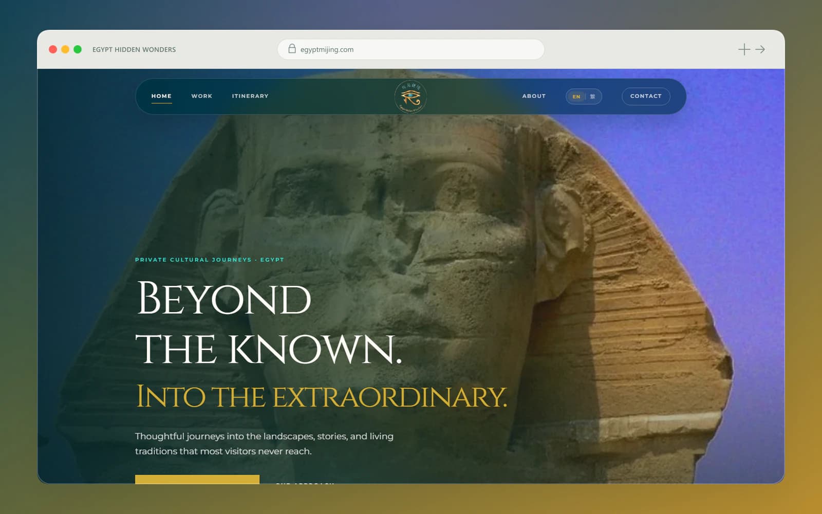 Egypt Hidden Wonders — Luxury Travel website designed by Cretoify
