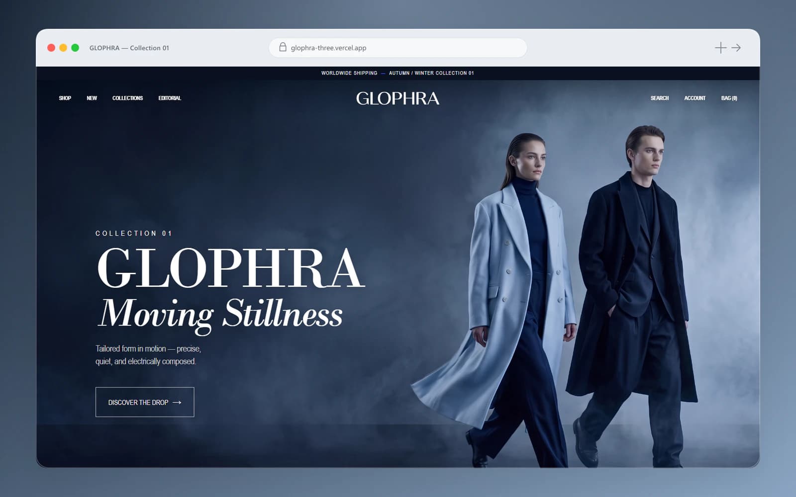 Glophra — Fashion E-Commerce website designed by Cretoify